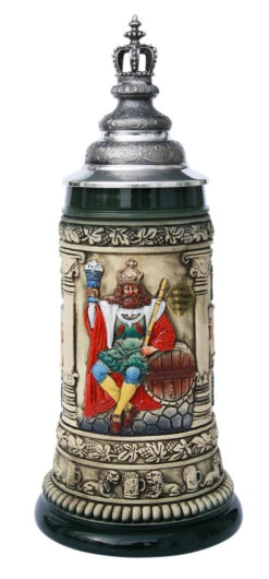 Gambrinus The Beer King Stein With Crown Lid