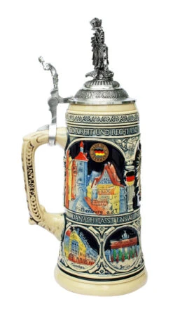 German Heritage Beer Stein With Pewter Eagle Lid -German Wine Glass Shop German Heritage Beer Stein with Pewter Eagle Lid K2048ZAD LS SM WB 10936.1617714052