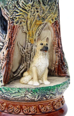 German Shepherd Wildlife Grotto Beer Stein -German Wine Glass Shop German Shepherd Wildlife Beer Stein K335BS Detail SM 30706.1401397239