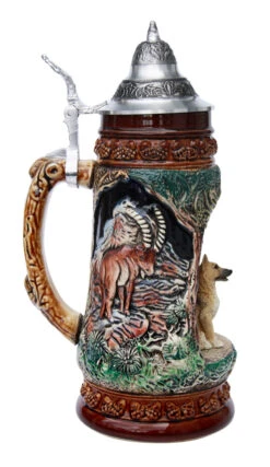 German Shepherd Wildlife Grotto Beer Stein -German Wine Glass Shop German Shepherd Wildlife Beer Stein K335BS LS SM 05029.1401397234