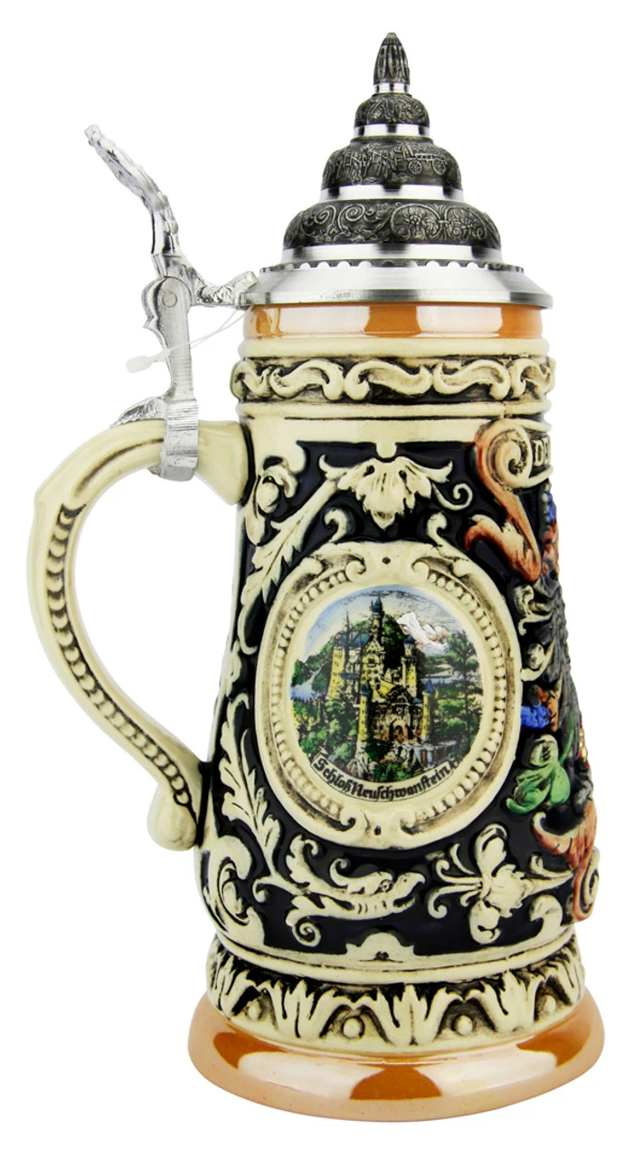 Germany Oberammergau German Beer Stein Germany Oberammergau German Beer Stein -German Wine Glass Shop Germany Oberammergau German Beer Stein K1001 LS SM 08192.1611253712