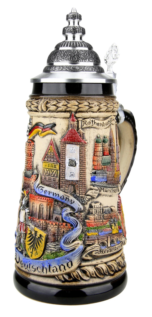 Germany Panorama Beer Stein Rustic Germany Panorama Beer Stein Rustic -German Wine Glass Shop Germany Panorama Beer Stein ZB1746906 RA SM 91669.1527119230