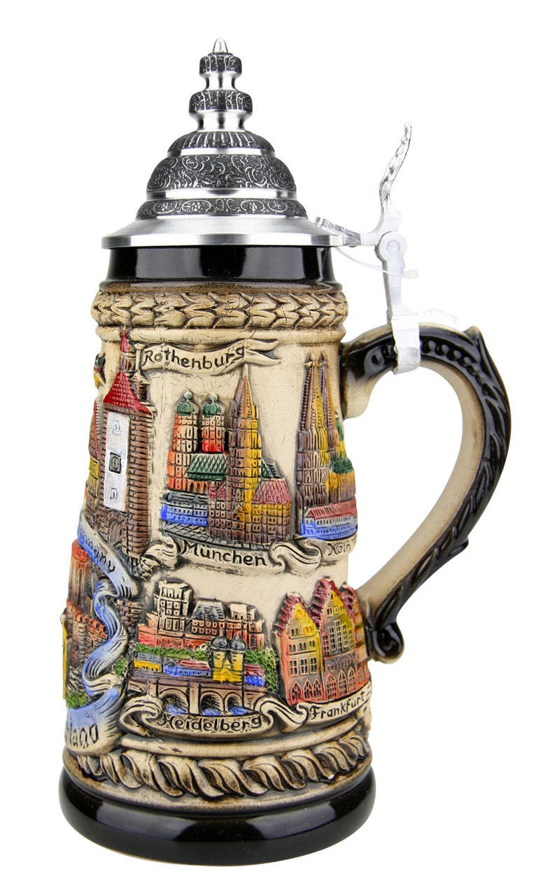 Germany Panorama Beer Stein Rustic Germany Panorama Beer Stein Rustic -German Wine Glass Shop Germany Panorama Beer Stein ZB1746906 RS SM 06475.1527119230