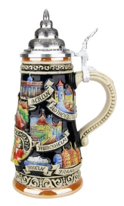 Germany Travel Destinations Beer Stein 3 Germany Travel Destinations Beer Stein -German Wine Glass Shop Germany Travel Destinations Beer Stein K307D RS SM 81551.1489706577