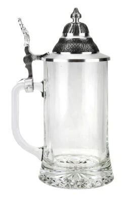 Glass Beer Stein With Pointed Pewter Lid 4 Glass Beer Stein With Pointed Pewter Lid -German Wine Glass Shop Glass Beer Stein with Pointed Pewter Lid GS6106S LS SM 07264.1584580400