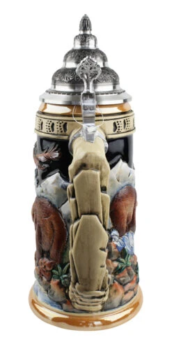 Glorious Grizzly Bear Beer Stein 3 Glorious Grizzly Bear Beer Stein -German Wine Glass Shop Glorious Grizzly Beer Stein K956 Back SM 53494.1460150485