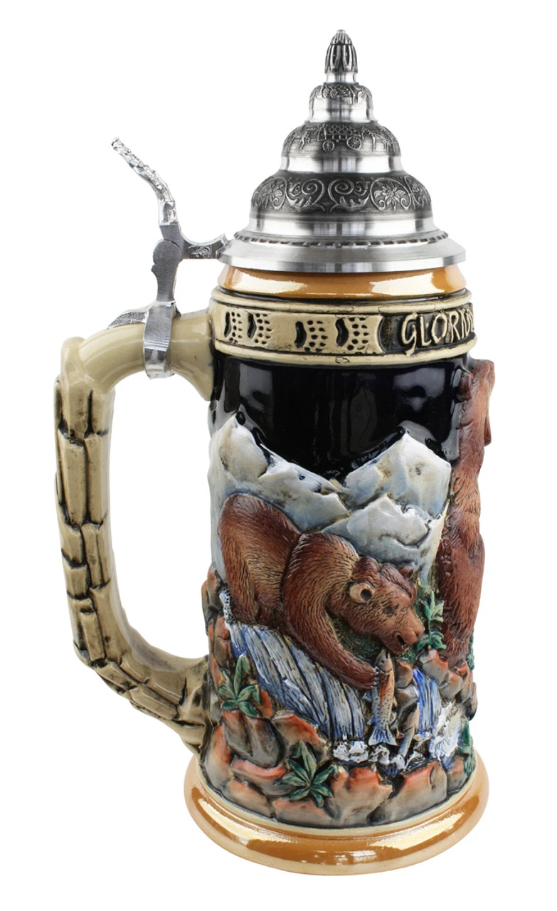 Glorious Grizzly Bear Beer Stein Glorious Grizzly Bear Beer Stein -German Wine Glass Shop Glorious Grizzly Beer Stein K956 LS SM 97022.1460150500