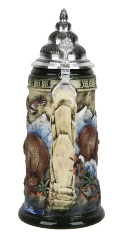 Glorious Grizzly Bear Beer Stein Rustic -German Wine Glass Shop Glorious Grizzly Beer Stein Rustic K956RU Back SM 70451.1460150694