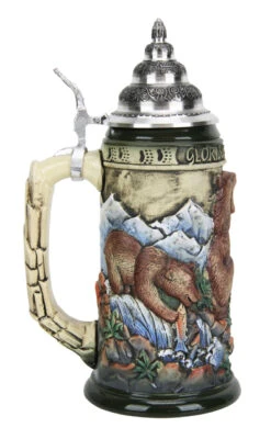 Glorious Grizzly Bear Beer Stein Rustic -German Wine Glass Shop Glorious Grizzly Beer Stein Rustic K956RU LS SM 31558.1460150708