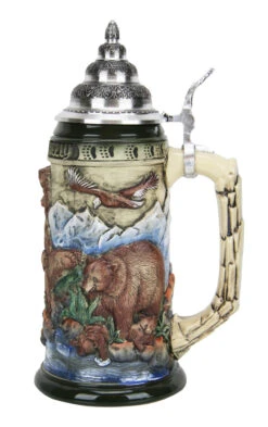 Glorious Grizzly Bear Beer Stein Rustic -German Wine Glass Shop Glorious Grizzly Beer Stein Rustic K956RU RS SM 44310.1460150699