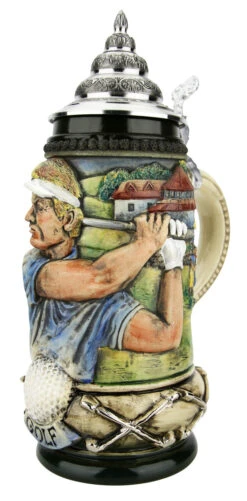Golfer German Beer Stein -German Wine Glass Shop Golfer German Beer Stein K393RZGO RA SM 21794.1653414489
