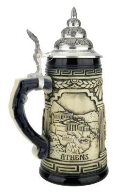 Greece Beer Stein Rustic Blue -German Wine Glass Shop Greece Beer Stein Rustic Cobalt Blue K313GBLE LS SM 08278.1667685030