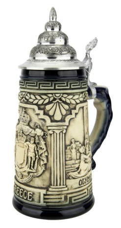 Greece Beer Stein Rustic Blue -German Wine Glass Shop Greece Beer Stein Rustic Cobalt Blue K313GBLE RA SM 51101.1667685232