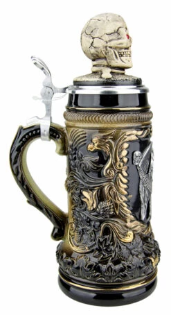 Grimm Reaper Beer Stein With Skull Lid -German Wine Glass Shop Grimm Reaper Beer Stein ZB14239010 LS SM 98666.1695503246