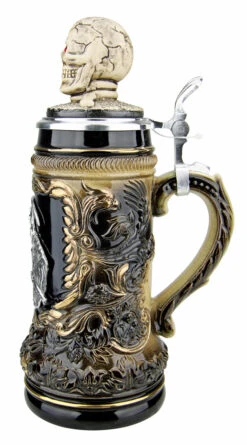 Grimm Reaper Beer Stein With Skull Lid -German Wine Glass Shop Grimm Reaper Beer Stein ZB14239010 RS SM 07959.1695503246