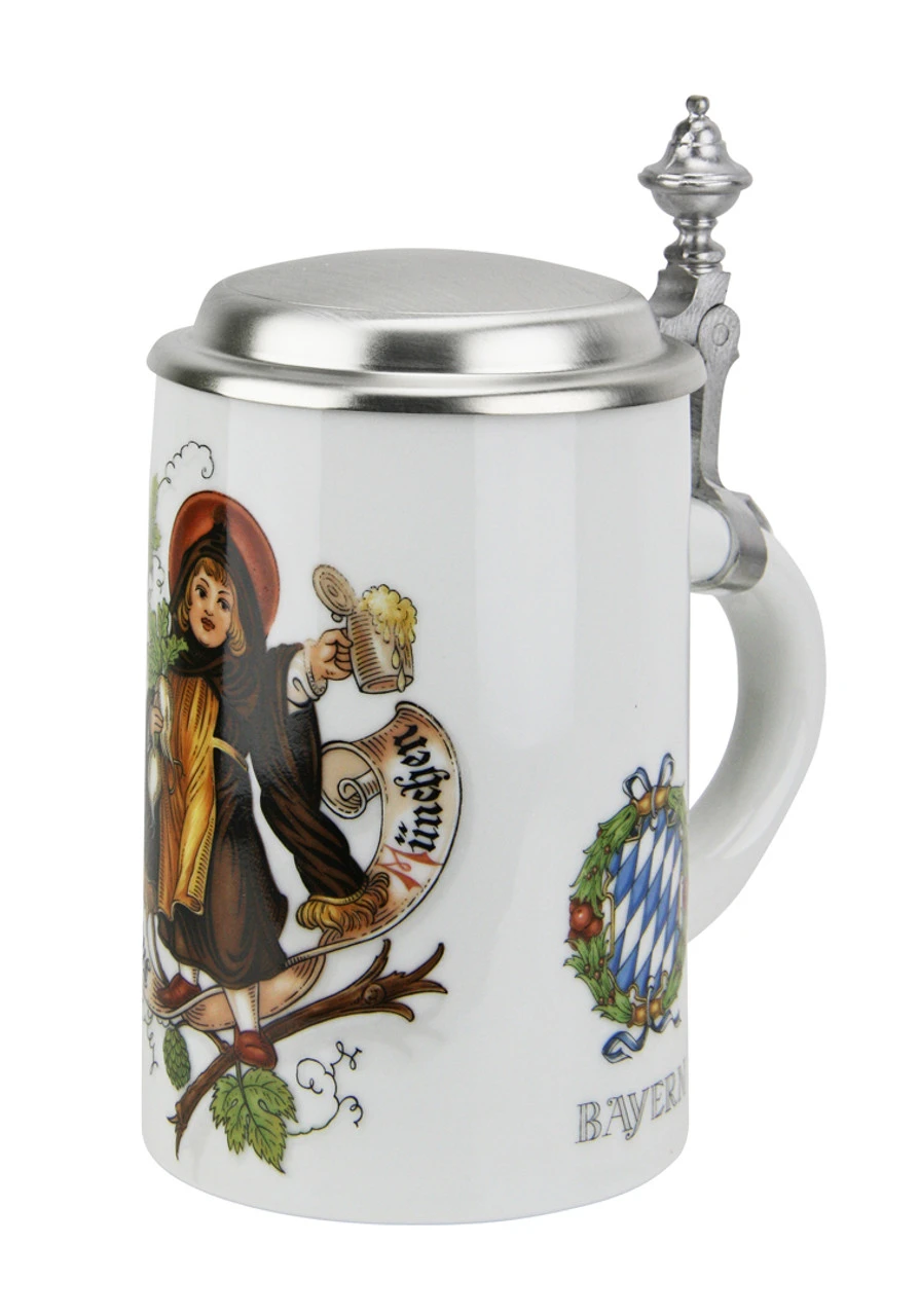 Zimmermann Munich Child Porcelain Beer Stein | Greetings From Munich -German Wine Glass Shop Gruss aus Munchen Munich Child Porcelain Beer Stein Z173 Angle SM 33353.1461686346
