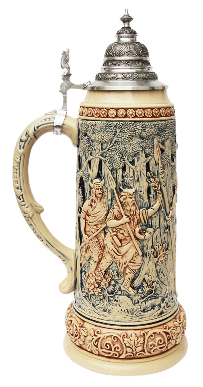 King Limitaet 2014 | Hermann The German Antique Style Beer Stein -German Wine Glass Shop Hermann the German Limitat 2014 Beer Stein Cobalt K2044E LS SM 91175.1400600049