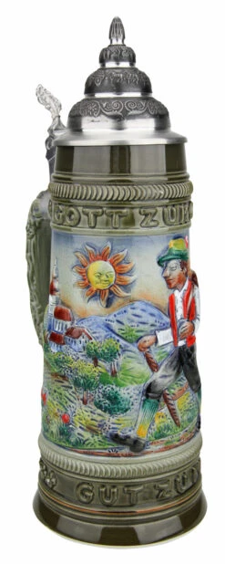 Hiker Beer Stein | 1 Liter -German Wine Glass Shop Hiker Beer Stein 1 Liter K3016SG LA SM 35989.1527121172