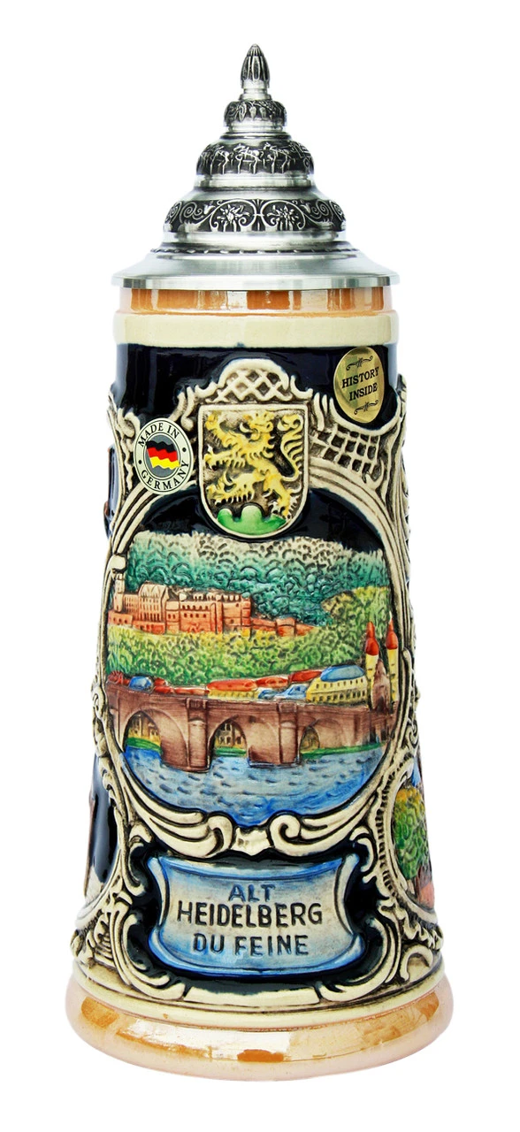 Historical Heidelberg Beer Stein Historical Heidelberg Beer Stein -German Wine Glass Shop Historial Heidelberg Beer Stein K303RH FNT SM 36043.1398609215