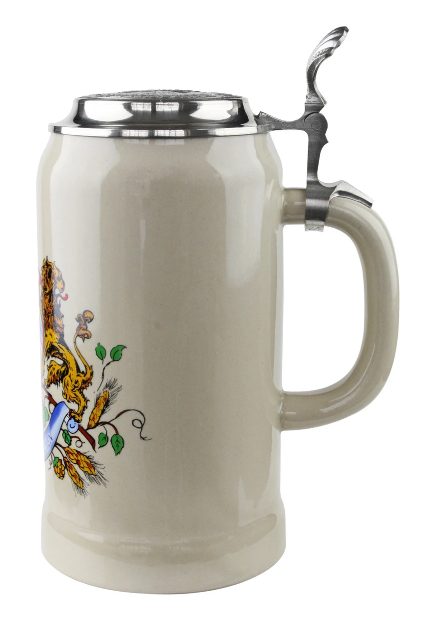 Hofbrauhaus 1 Liter Stoneware Beer Stein With HB Lid -German Wine Glass Shop Hofbrauhaus 1 Liter Stoneware Beer Stein with HB Lid KHB1000056 RS SM 14904.1458333643