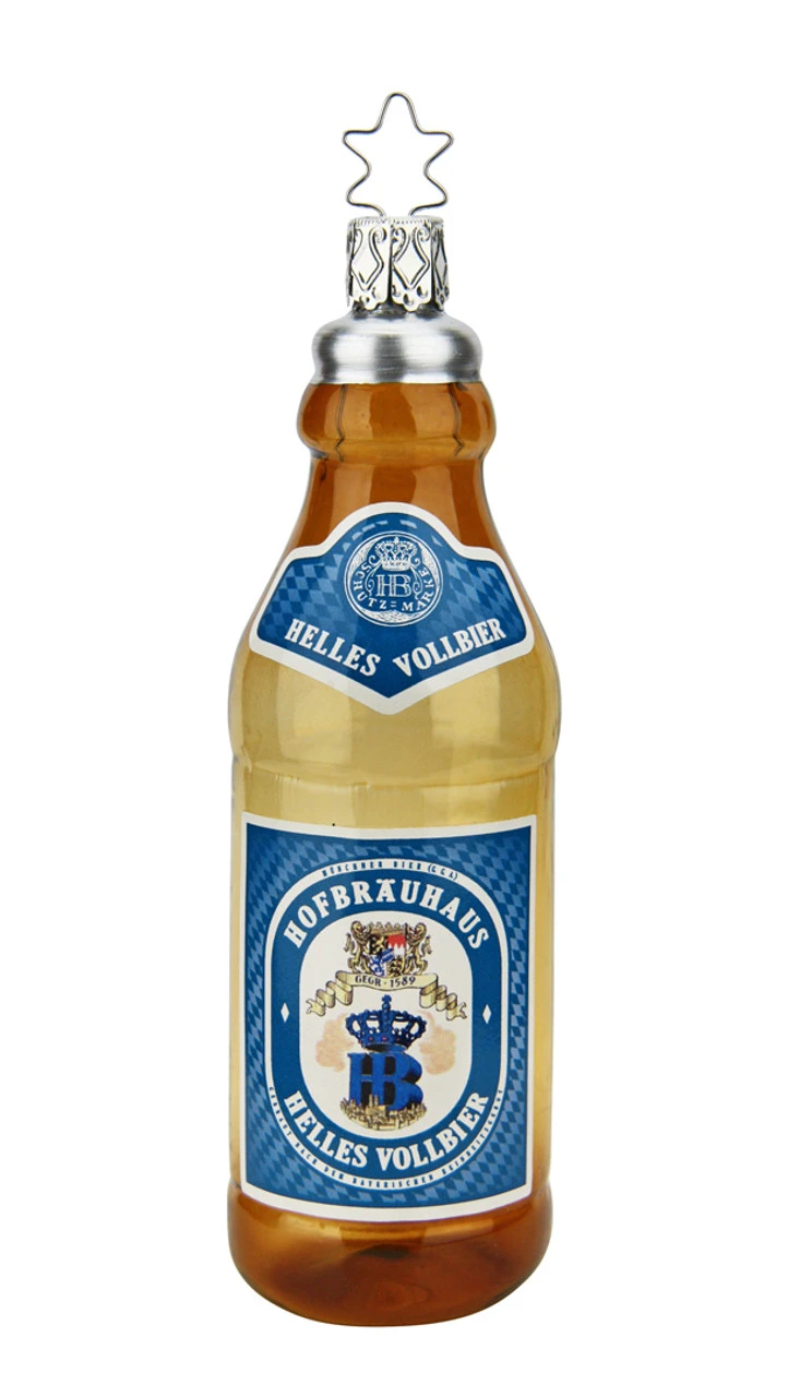 Hofbrauhaus HB Helles Vollbier Bottle Glass Christmas Ornament -German Wine Glass Shop Hofbrauhaus HB Helles Vollbier Bottle Glass Christmas Ornament KHB1000487 FNT SM 77375.1618264373