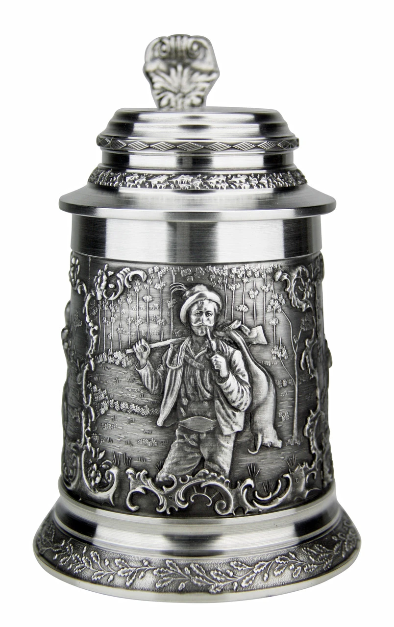 Hunter Pewter Beer Stein Hunter Pewter Beer Stein -German Wine Glass Shop Hunter Pewter Beer Stein AS12351 FNT SM 22495.1511128212