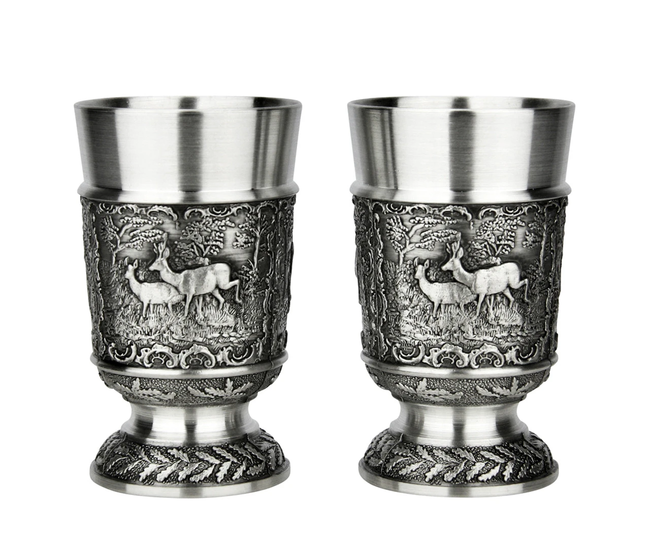 Hunter Pewter Shot Cup 1 oz | Set of 2 Hunter Pewter Shot Cup 1 Oz | Set Of 2 -German Wine Glass Shop Hunter Pewter Shot Cup 1 oz Set of 2 AS12402 Deer SM 89937.1679781573