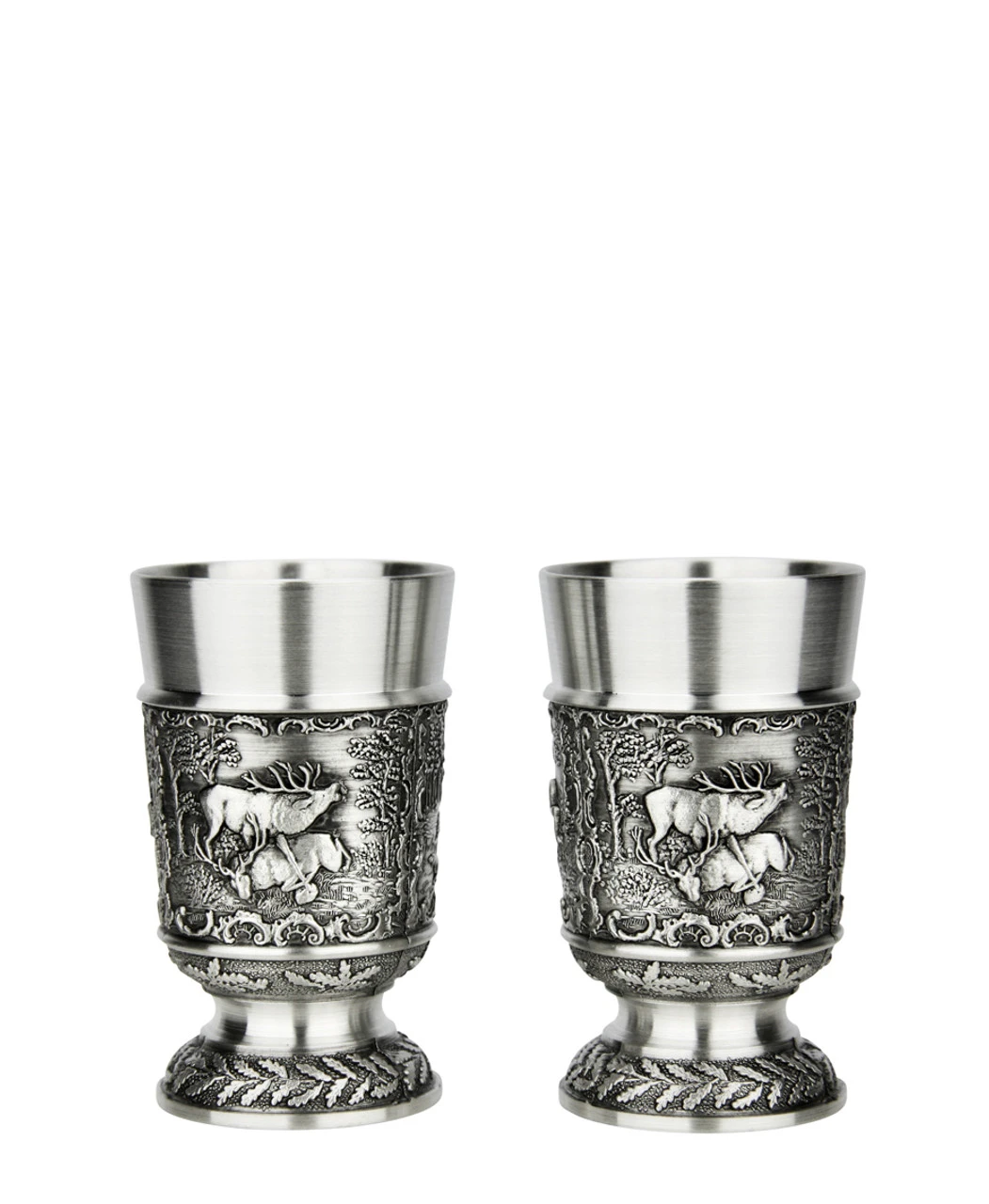 Hunter Pewter Shot Cup 1 oz | Set of 2 Hunter Pewter Shot Cup 1 Oz | Set Of 2 -German Wine Glass Shop Hunter Pewter Shot Cup 1 oz Set of 2 AS12402 Elk Thumb 43008.1679774706