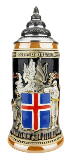 Iceland Coat Of Arms Beer Stein