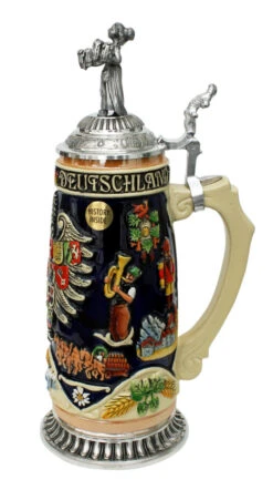 Deutschland Legacy Beer Stein | Beer Maiden Lid And Pewter Base 2 Deutschland Legacy Beer Stein | Beer Maiden Lid And Pewter Base -German Wine Glass Shop K1010BZF RS SM 05707.1417106368