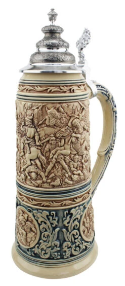 King Limitaet 2016 | Battle Of Teutoburg Forest Antique Style Beer Stein Brown -German Wine Glass Shop King Limitaet 2016 Battle of Teutoburg Forest Antique Style Beer Stein K2046E RA SM 25751.1458848510