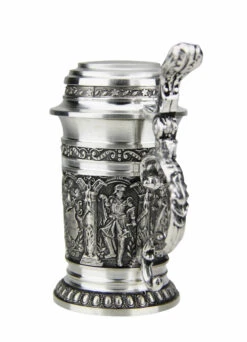 Knights Schnapps Pewter Mini Stein | 1.5oz 4 Knights Schnapps Pewter Mini Stein | 1.5oz -German Wine Glass Shop Knights Mini Pewter Schnapps Stein 1.5oz DN8552Z Back SM 13732.1553550040