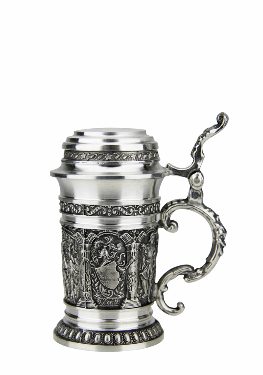 Knights Schnapps Pewter Mini Stein | 1.5oz Knights Schnapps Pewter Mini Stein | 1.5oz -German Wine Glass Shop Knights Mini Pewter Schnapps Stein 1.5oz DN8552Z RS Thumb SM 47186.1553549930