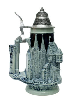Rhein River Towns Souvenir Beer Stein Cobalt -German Wine Glass Shop Koln Rudesheim Koblenz Souviner Beer Stein KT0635EZ LS SM 83728.1401735869