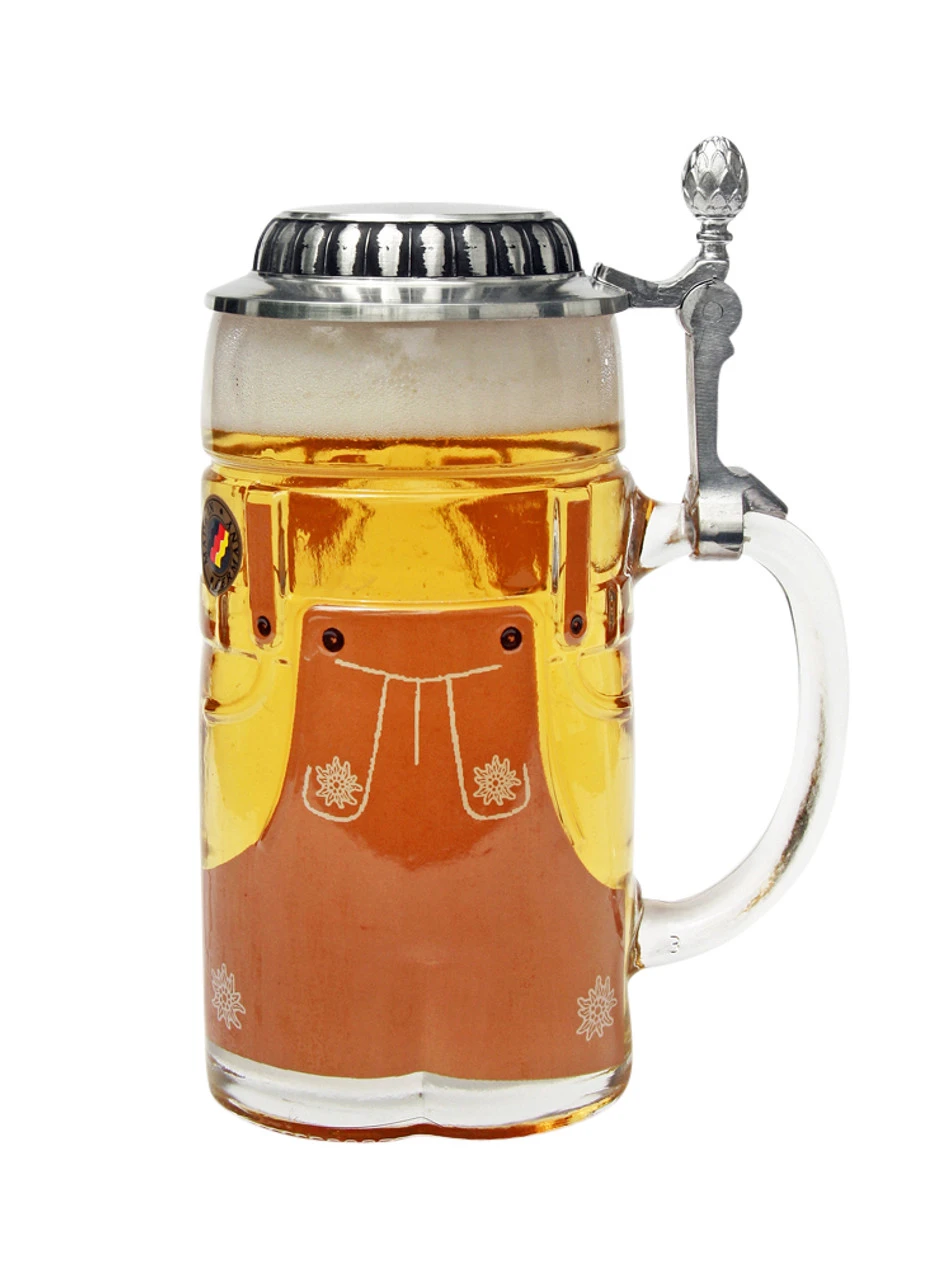 Lederhosen Glass Beer Stein 0.5 Liter -German Wine Glass Shop Lederhosen Glass Beer Stein 0.5 Liter K2000030 wB FNT SM 24903.1447173686
