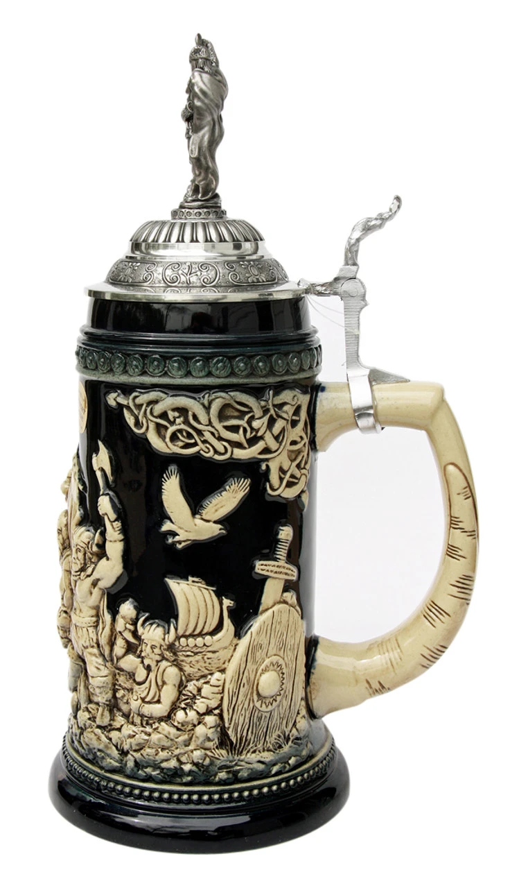 Leif Erikssen Viking Beer Stein Cobalt with Viking Lid Leif Erikssen Viking Beer Stein Cobalt With Viking Lid -German Wine Glass Shop Leif Erikssen Viking Beer Stein Cobalt with Viking Lid K1011BLEV RS SM 47953.1417531489