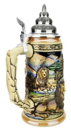 Lion King Of Beasts Beer Stein 3 Lion King Of Beasts Beer Stein -German Wine Glass Shop Lion King of Beasts Beer Stein K959 Back SM 55990.1586812489