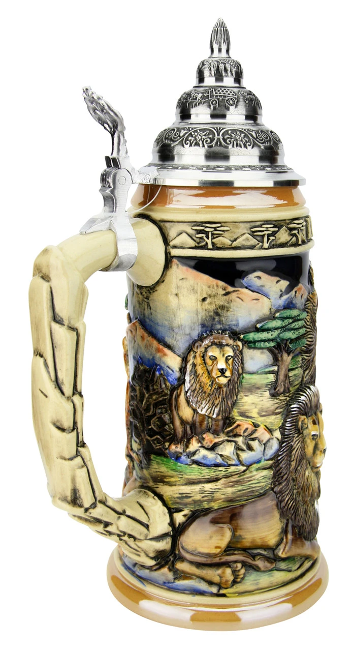 Lion King of Beasts Beer Stein Lion King Of Beasts Beer Stein -German Wine Glass Shop Lion King of Beasts Beer Stein K959 Back SM 55990.1586812489