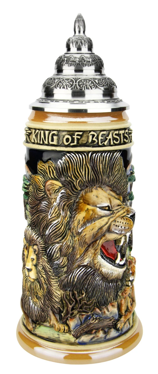 Lion King of Beasts Beer Stein Lion King Of Beasts Beer Stein -German Wine Glass Shop Lion King of Beasts Beer Stein K959 FNT SM 82532.1586812617