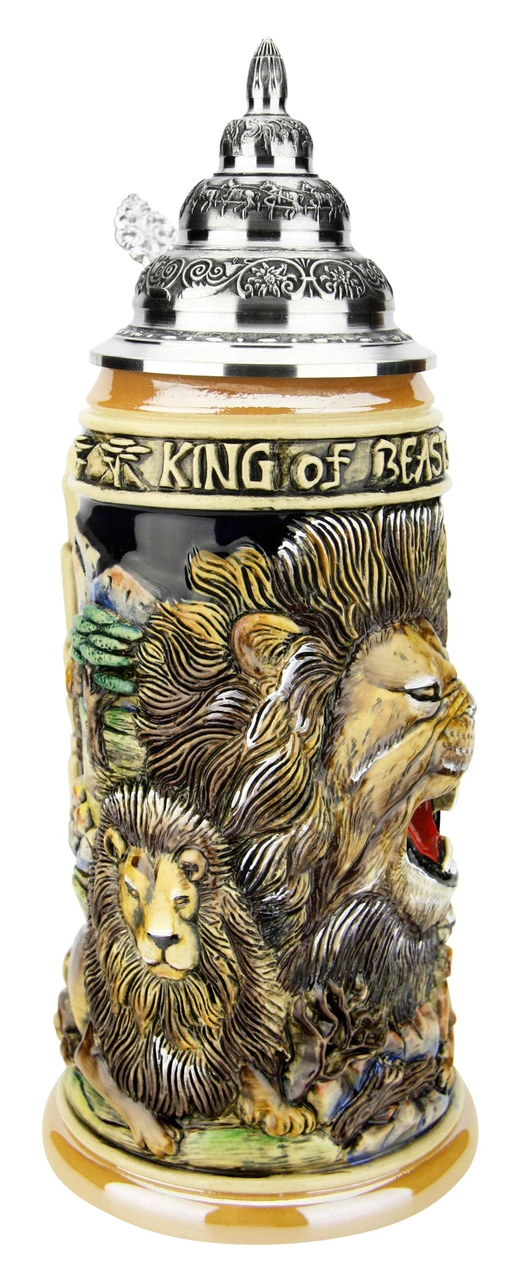 Lion King of Beasts Beer Stein Lion King Of Beasts Beer Stein -German Wine Glass Shop Lion King of Beasts Beer Stein K959 LA SM 01222.1586812542