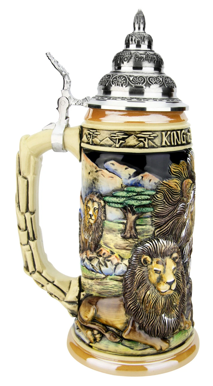 Lion King of Beasts Beer Stein Lion King Of Beasts Beer Stein -German Wine Glass Shop Lion King of Beasts Beer Stein K959 LS SM 97312.1586812528