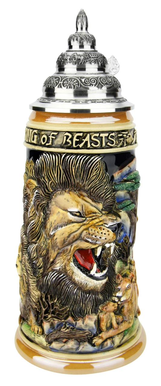 Lion King of Beasts Beer Stein Lion King Of Beasts Beer Stein -German Wine Glass Shop Lion King of Beasts Beer Stein K959 RA SM 20402.1586812646