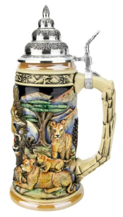 Lion King Of Beasts Beer Stein 2 Lion King Of Beasts Beer Stein -German Wine Glass Shop Lion King of Beasts Beer Stein K959 RS SM 30613.1586812649