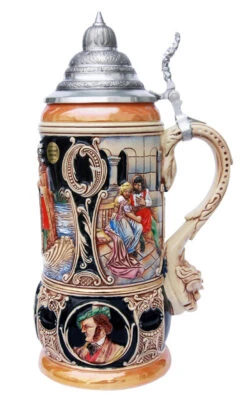 King Limitaet 2001 | Lohengrin Handpainted Beer Stein -German Wine Glass Shop Lohengrin Limitat 2001 Beer Stein K2031B RS SM 48807.1395936541