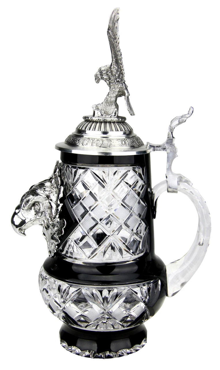 Lord of Crystal Eagle German Beer Stein Black | 3D Flying Eagle Lid Lord Of Crystal Eagle German Beer Stein Black | 3D Flying Eagle Lid -German Wine Glass Shop Lord of Crystal Eagle German Beer Stein Black 3D Flying Eagle Lid K6006SAFL RS SM 74059.1558470516