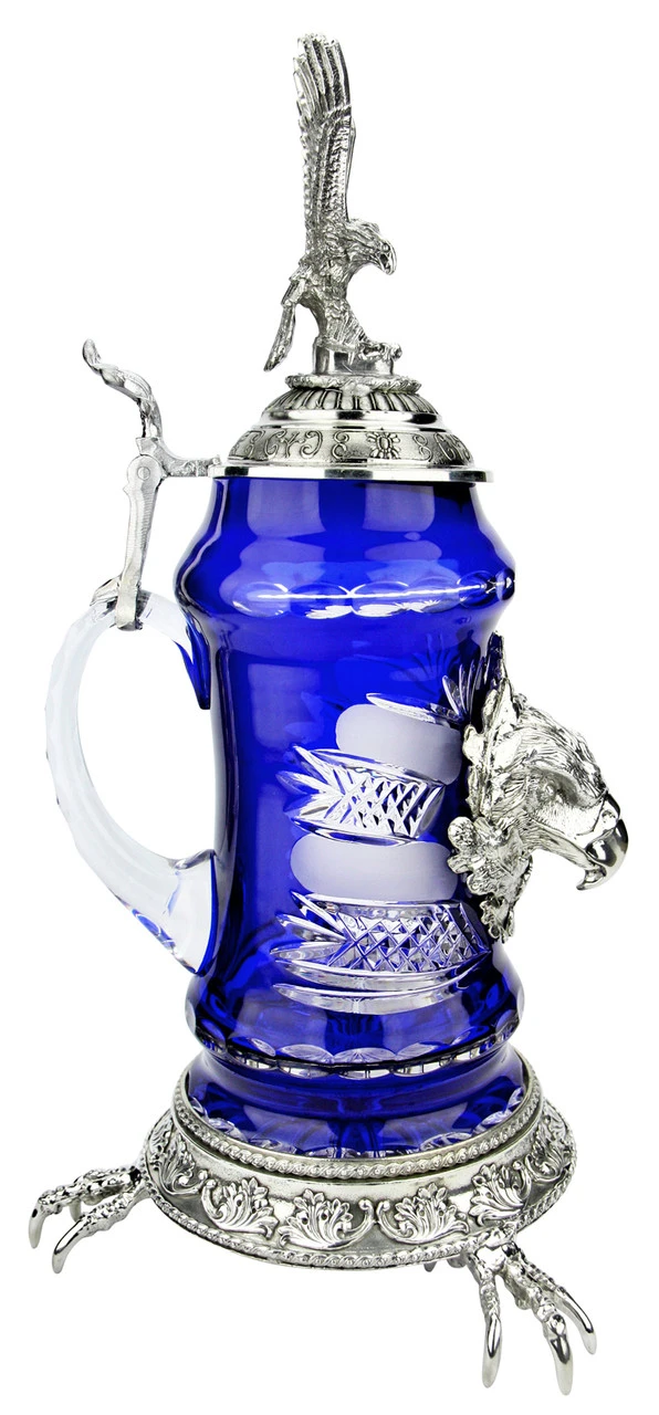 Lord of Crystal Eagle German Beer Stein Blue | 3D Eagle Lid | Talon Feet Lord Of Crystal Eagle German Beer Stein Blue | 3D Eagle Lid | Talon Feet -German Wine Glass Shop Lord of Crystal Eagle German Beer Stein Blue 3D Flying Eagle Lid K6004BZFAFL LS SM 53909.1575135866