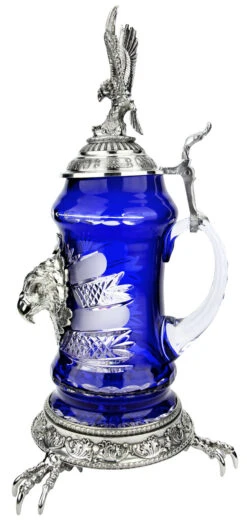 Lord Of Crystal Eagle German Beer Stein Blue | 3D Eagle Lid | Talon Feet 3 Lord Of Crystal Eagle German Beer Stein Blue | 3D Eagle Lid | Talon Feet -German Wine Glass Shop Lord of Crystal Eagle German Beer Stein Blue 3D Flying Eagle Lid K6004BZFAFL RS SM 73859.1575135845