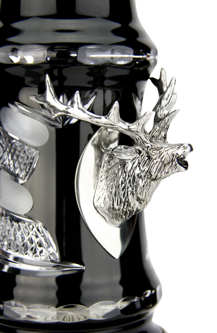 Lord Of Crystal Stag German Beer Stein Black | 3D Stag Lid | Hoof Feet -German Wine Glass Shop Lord of Crystal Stag German Beer Stein Black 3D Stag Lid Hoof Feet K6004SZFHH Detail SM 05450.1586723597