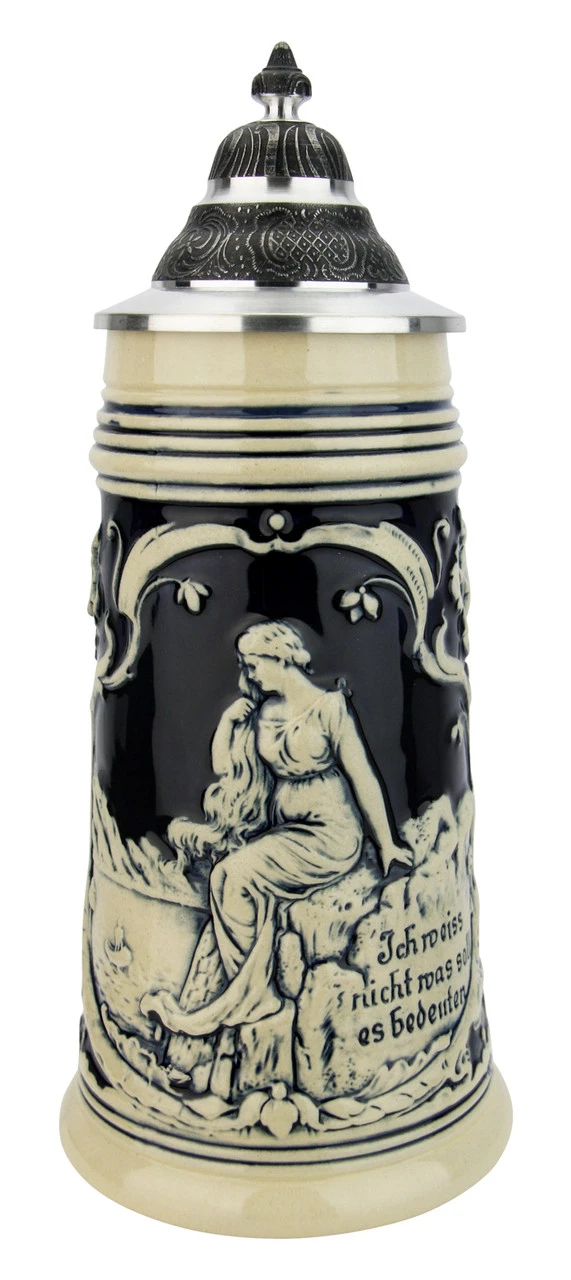 Loreley Rhein River Beer Stein Cobalt Loreley Rhein River Beer Stein Cobalt -German Wine Glass Shop Loreley Rhein River Beer Stein Cobalt KT0233EZ FNT SM 55424.1611356475