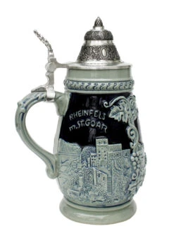 Loreley St. Goar Rhein River Beer Stein Cobalt Blue